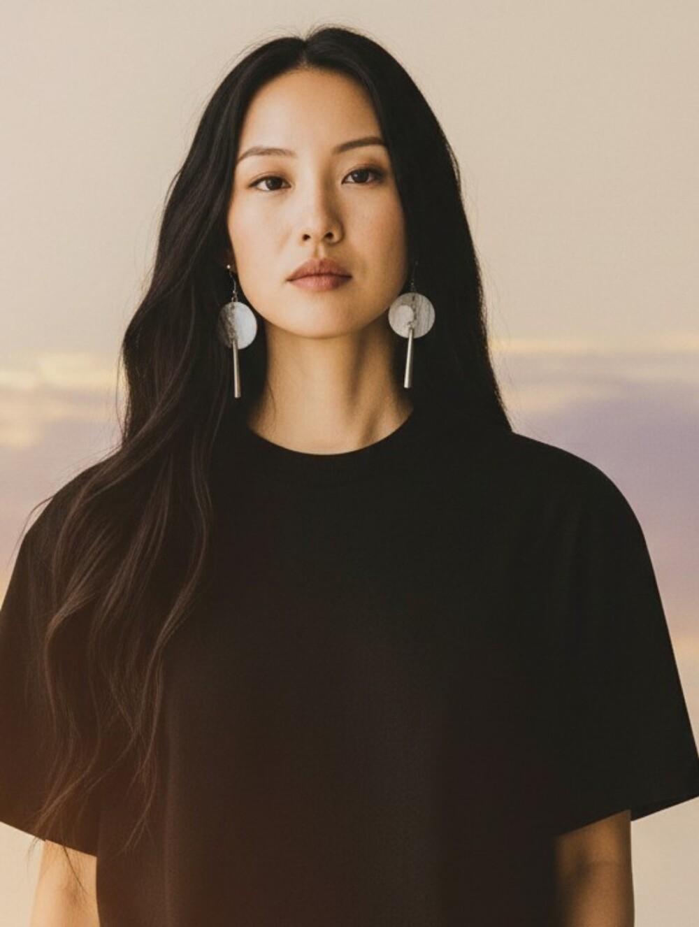 Gorgeous Mother Of Pearl Drop Earrings with Silver Accents
